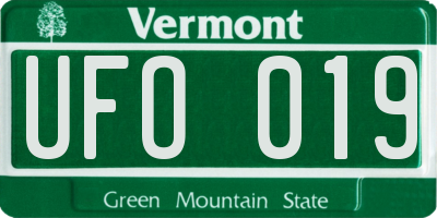 VT license plate UFO019