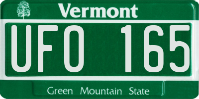 VT license plate UFO165