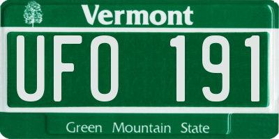 VT license plate UFO191