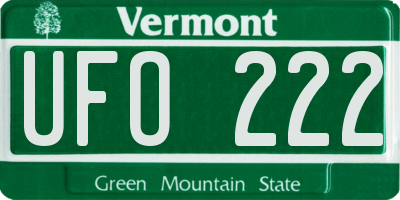 VT license plate UFO222