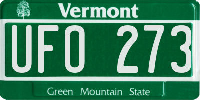 VT license plate UFO273