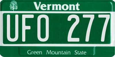 VT license plate UFO277