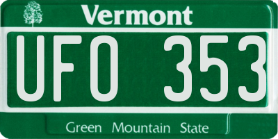 VT license plate UFO353