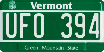 VT license plate UFO394