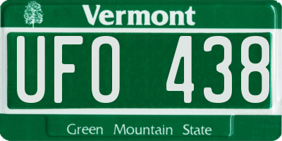 VT license plate UFO438