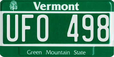 VT license plate UFO498