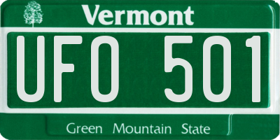 VT license plate UFO501