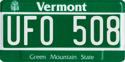 VT license plate UFO508