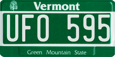 VT license plate UFO595
