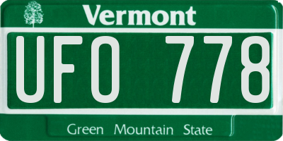 VT license plate UFO778