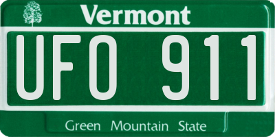 VT license plate UFO911