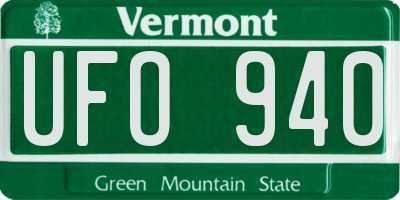 VT license plate UFO940