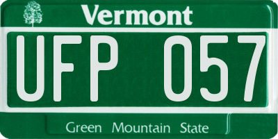 VT license plate UFP057