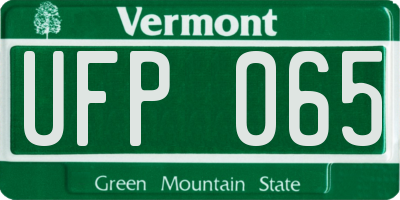 VT license plate UFP065