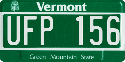 VT license plate UFP156