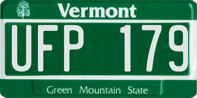 VT license plate UFP179