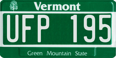 VT license plate UFP195