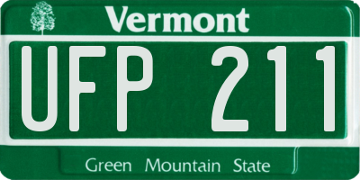 VT license plate UFP211