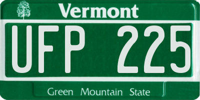 VT license plate UFP225