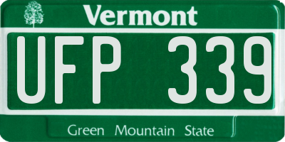 VT license plate UFP339