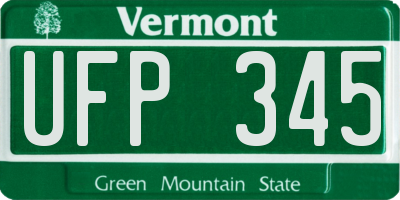VT license plate UFP345