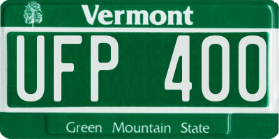 VT license plate UFP400