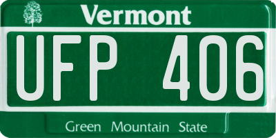 VT license plate UFP406