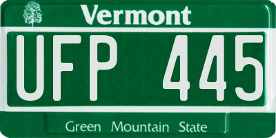 VT license plate UFP445