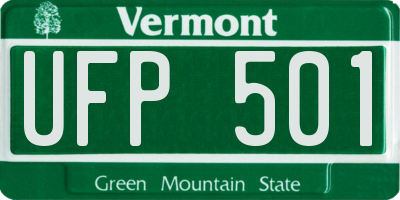 VT license plate UFP501