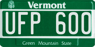VT license plate UFP600