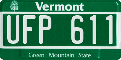 VT license plate UFP611