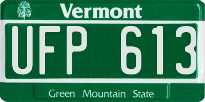 VT license plate UFP613