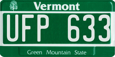 VT license plate UFP633