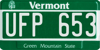 VT license plate UFP653