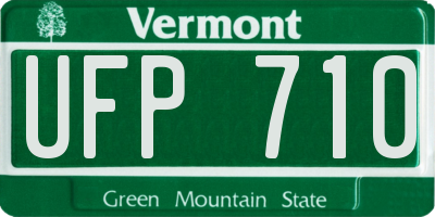VT license plate UFP710