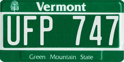 VT license plate UFP747