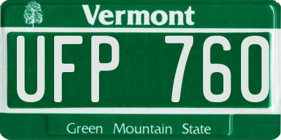 VT license plate UFP760