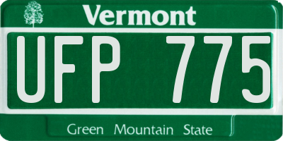 VT license plate UFP775