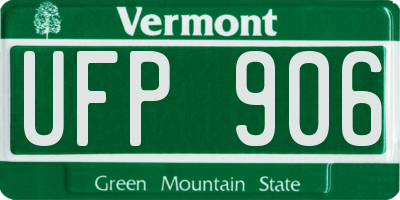 VT license plate UFP906