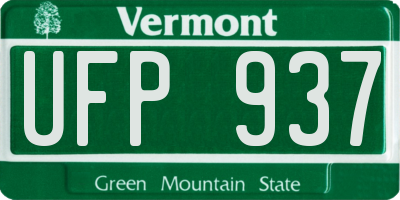 VT license plate UFP937