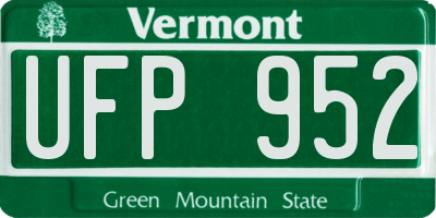 VT license plate UFP952