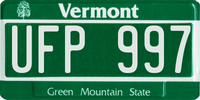 VT license plate UFP997