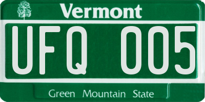 VT license plate UFQ005