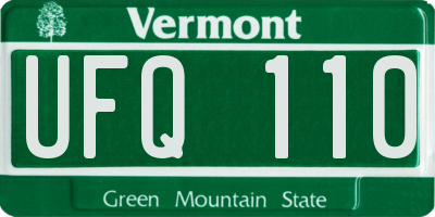 VT license plate UFQ110
