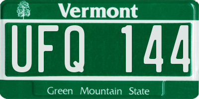 VT license plate UFQ144