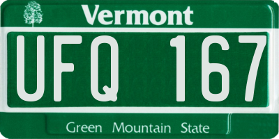 VT license plate UFQ167