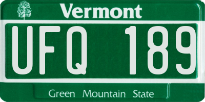 VT license plate UFQ189