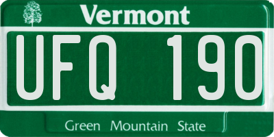 VT license plate UFQ190