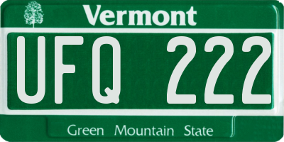 VT license plate UFQ222