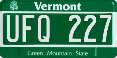 VT license plate UFQ227